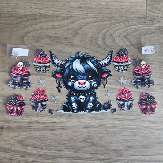 HC-27 Skull & Sweets Fluffy Cow UVDTF Wrap
