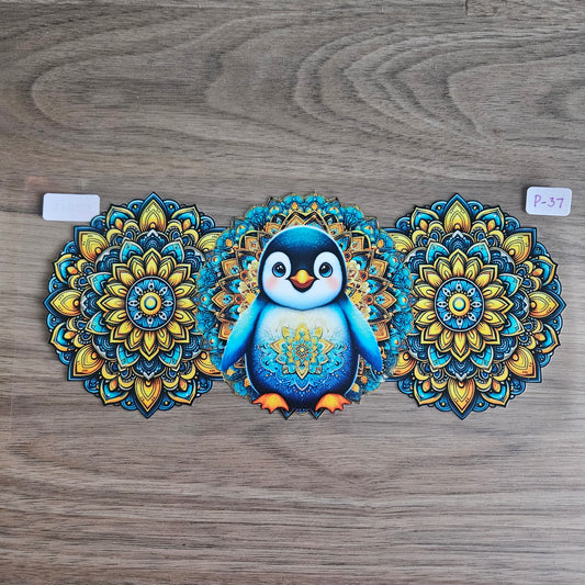 P-37 Mandala Penguin UVDTF Wrap