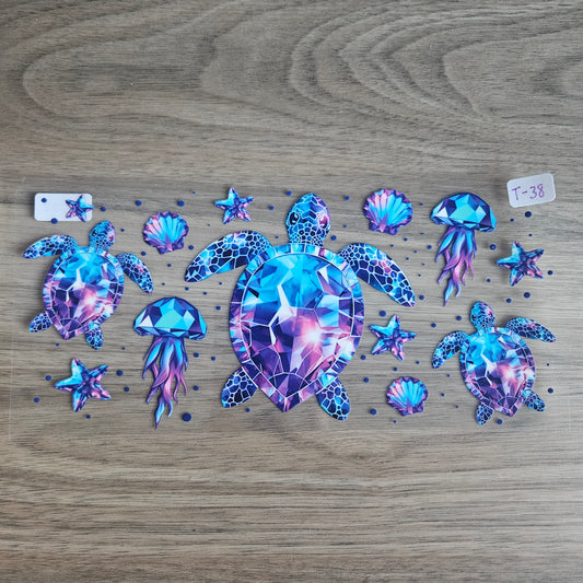 T-38 Crystal Sea Turtle UVDTF Wrap