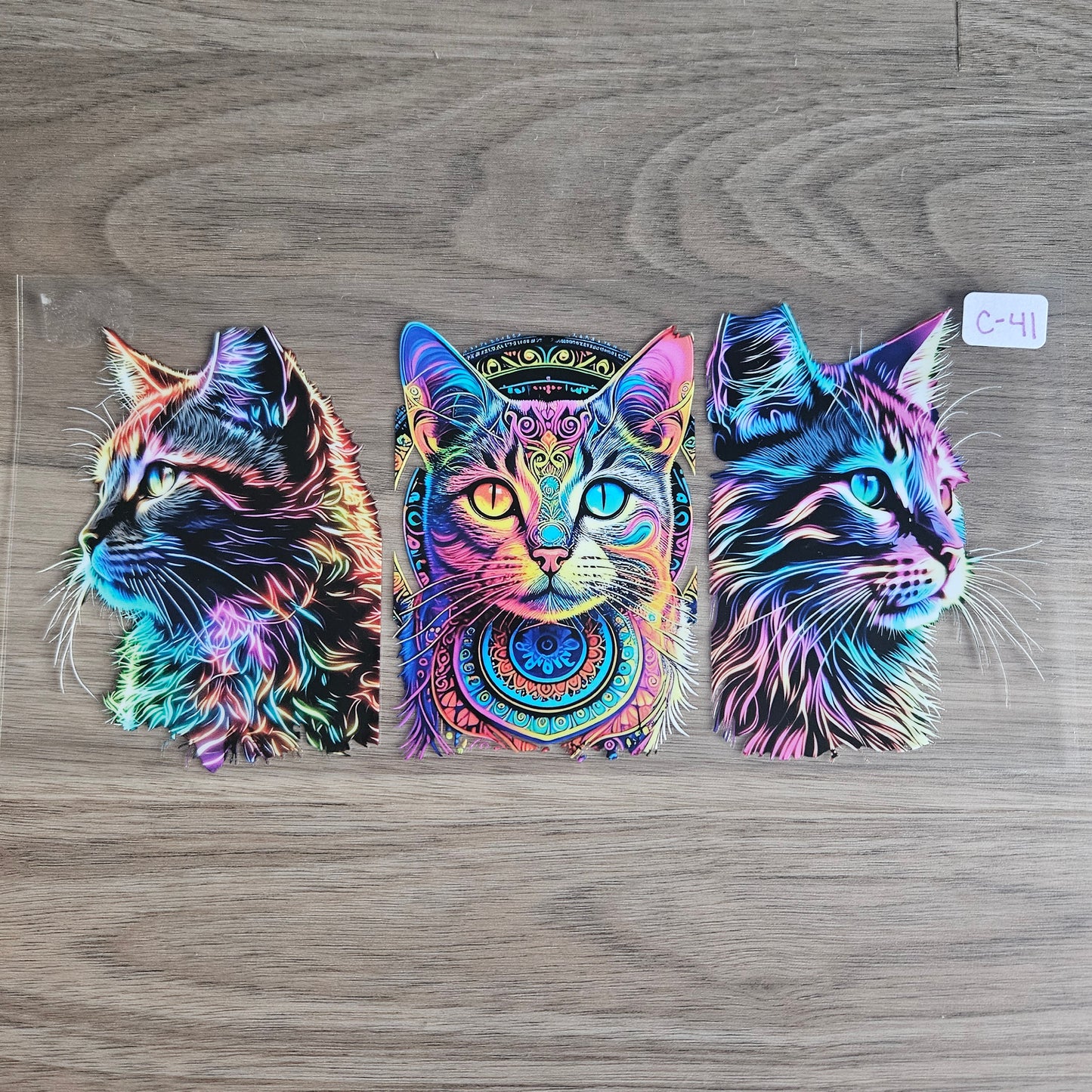 C-41 Neon Rainbow Cat UVDTF Wrap