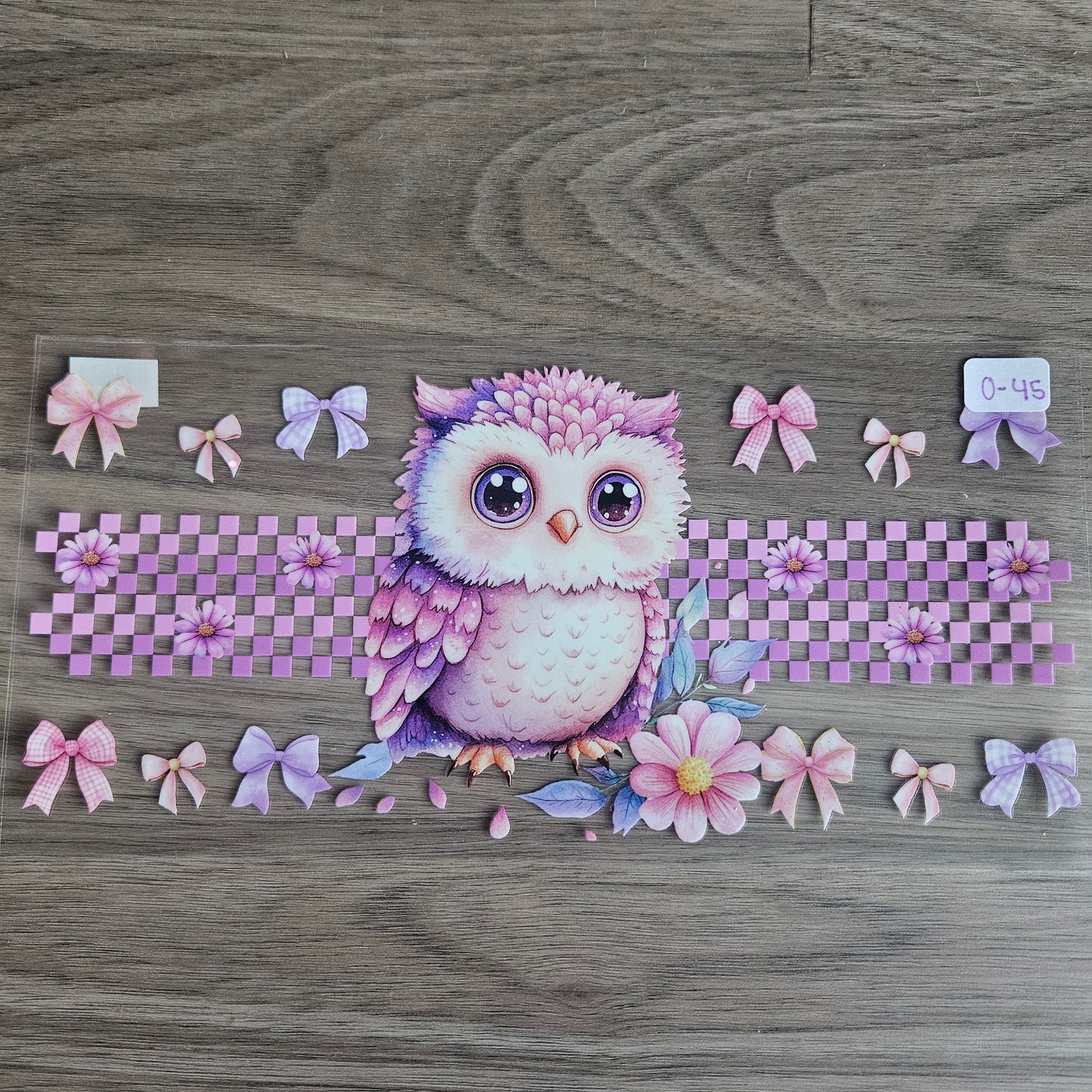 O-45 Coquette Owl UVDTF Wrap