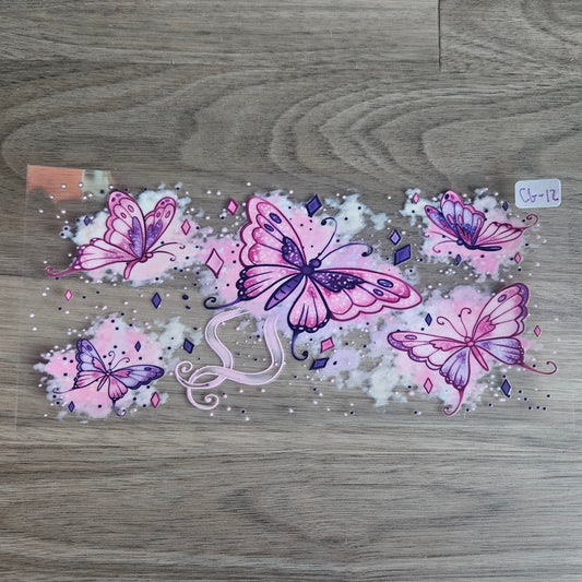 CG-12 Pink and Purple Butterfly UVDTF Wrap