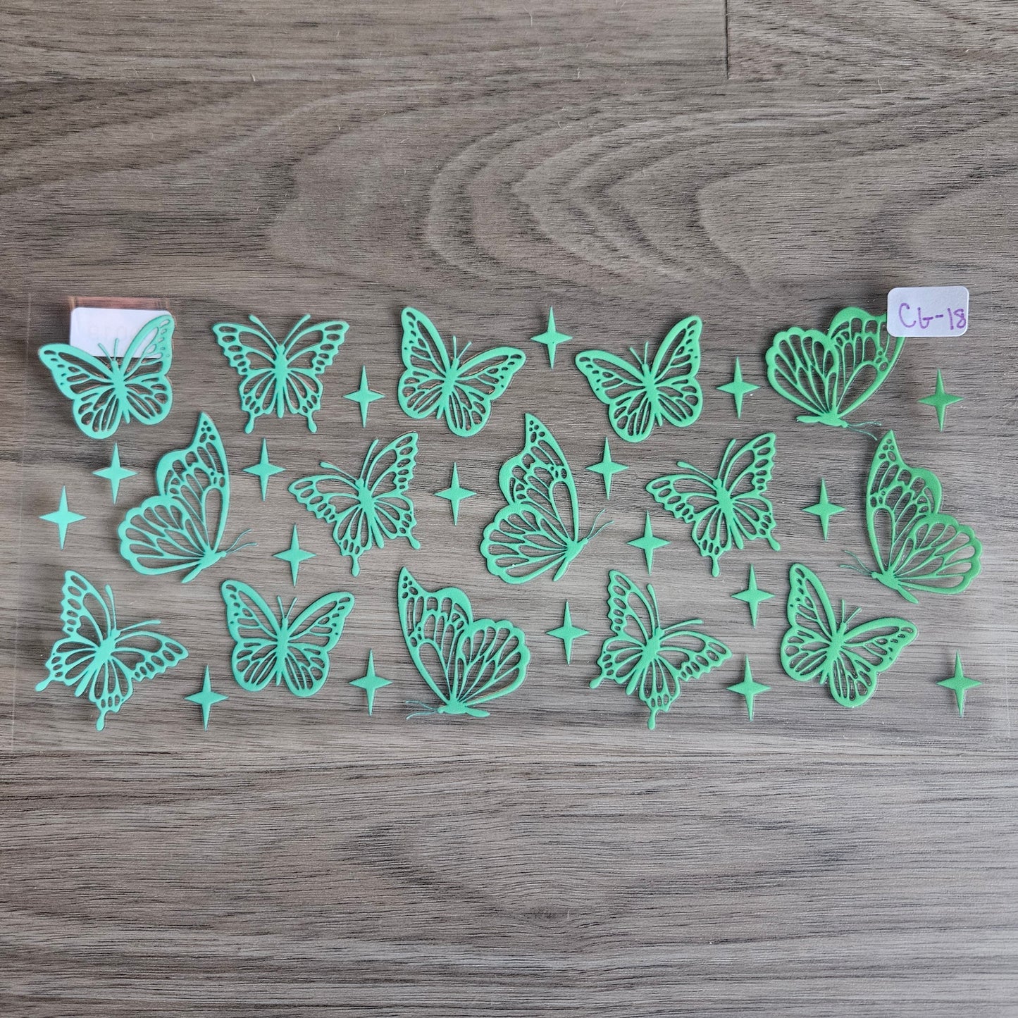 CG-18 Green Butterfly UVDTF Wrap