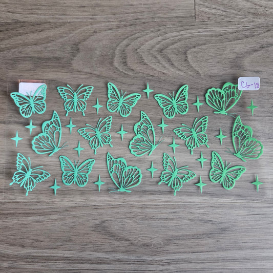 CG-18 Green Butterfly UVDTF Wrap
