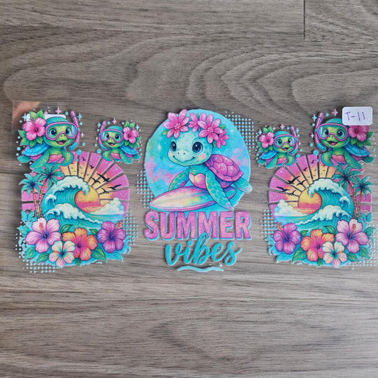 T-11 Turtle Summer Vibes UVDTF Wraps