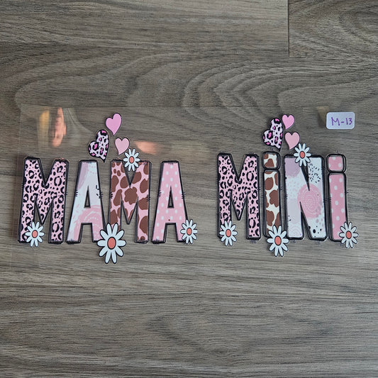 M-13 Mama & Mini Leopard Daisy UVDTF Wrap