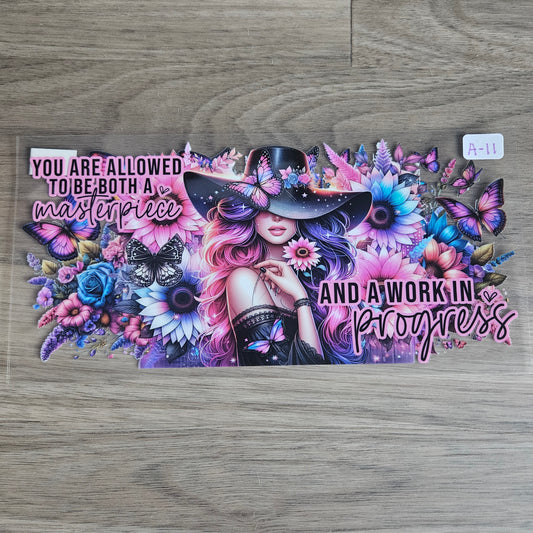 A-11 Masterpiece & Work in Progress Floral UVDTF Wrap