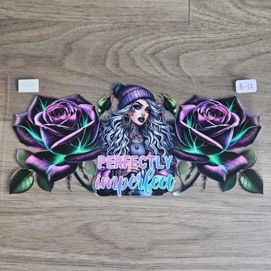 A-12 Perfectly Imperfect Dark Rose UVDTF Wrap