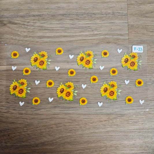 F-33 Yellow Sunflower UVDTF Wrap