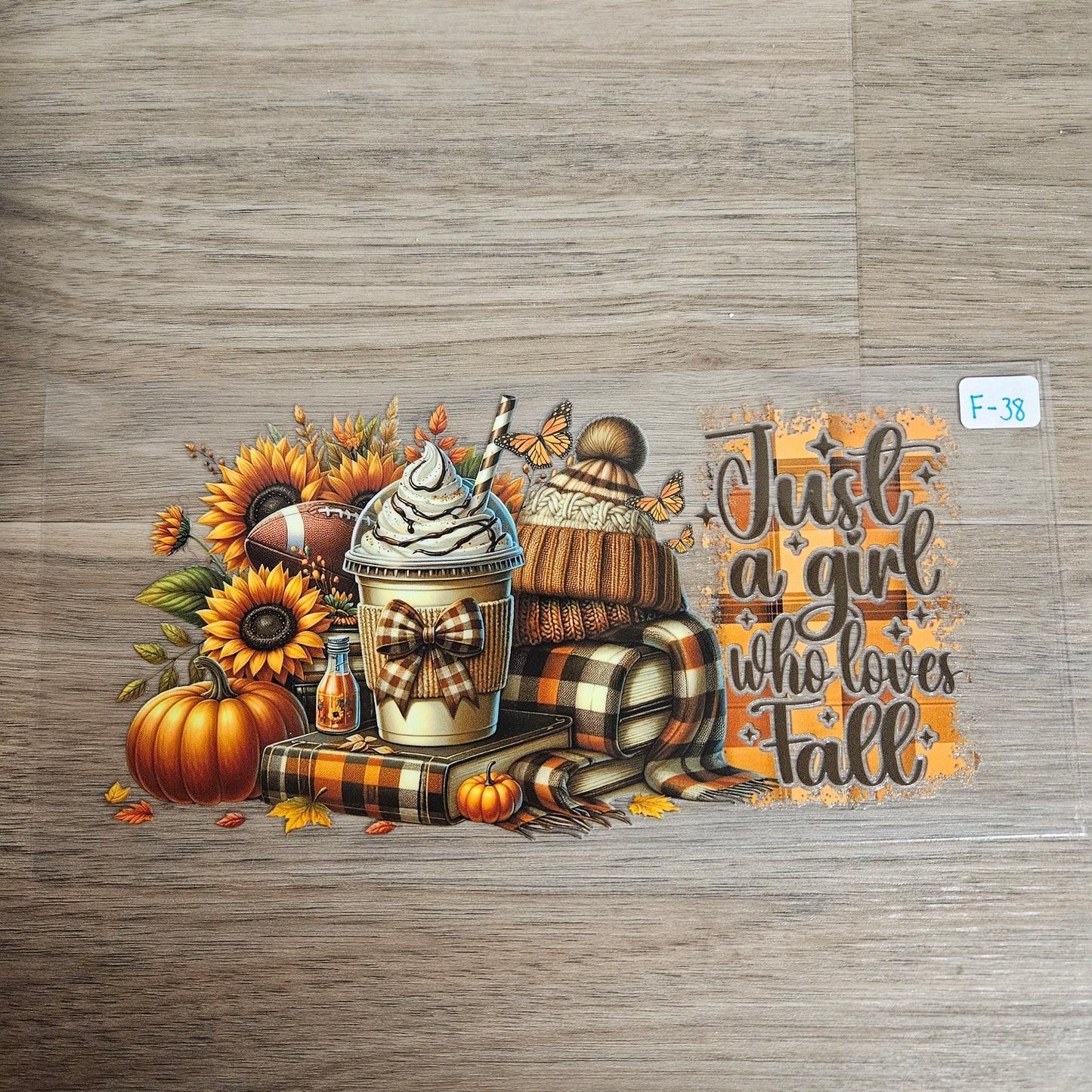 F-38 Just A Girl Who Loves Fall UVDTF Wrap