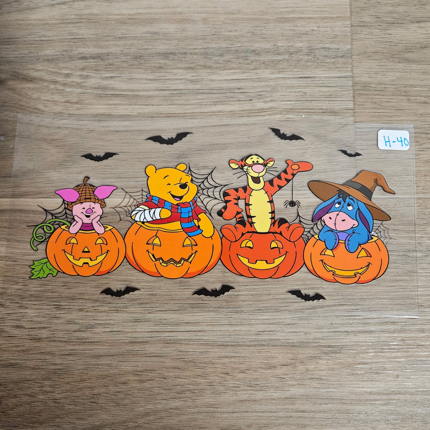 H-40 Honey Bear Friends Halloween Jack-o-Lantern UVDTF Wrap