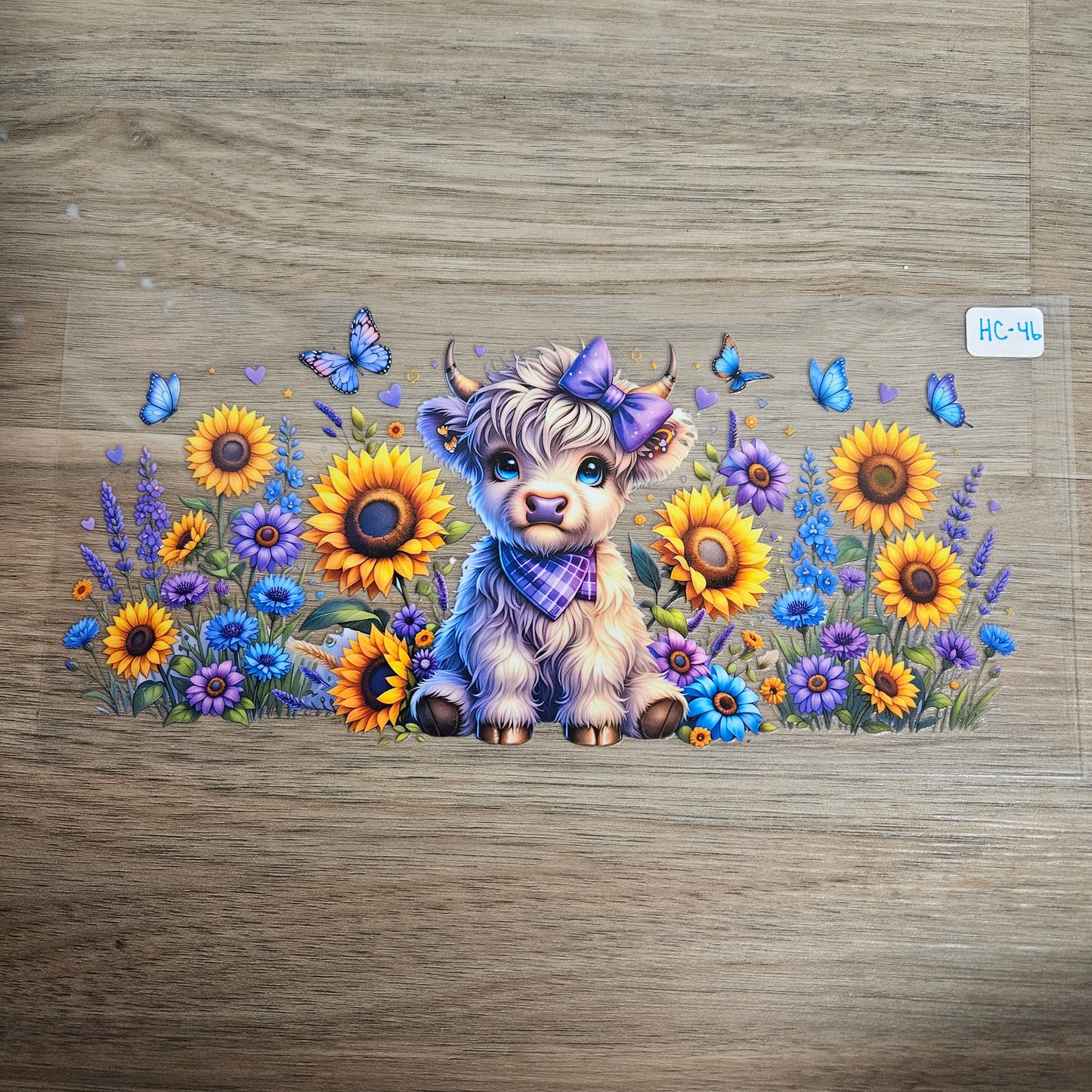 HC-46 Baby HC Sunflower Lavender Butterfly UVDTF Wrap