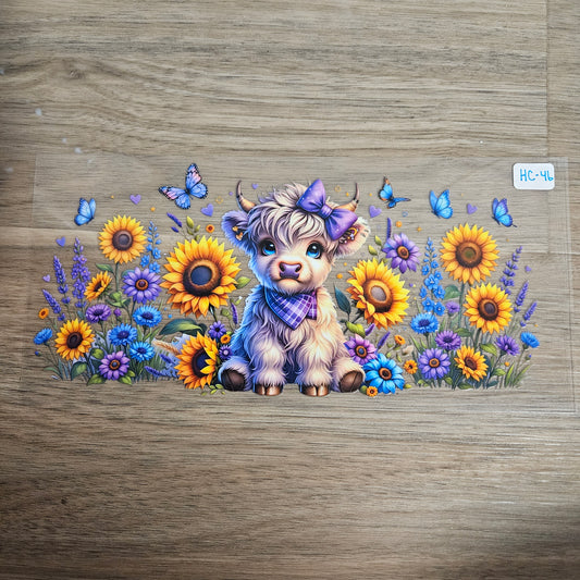 HC-46 Baby HC Sunflower Lavender Butterfly UVDTF Wrap
