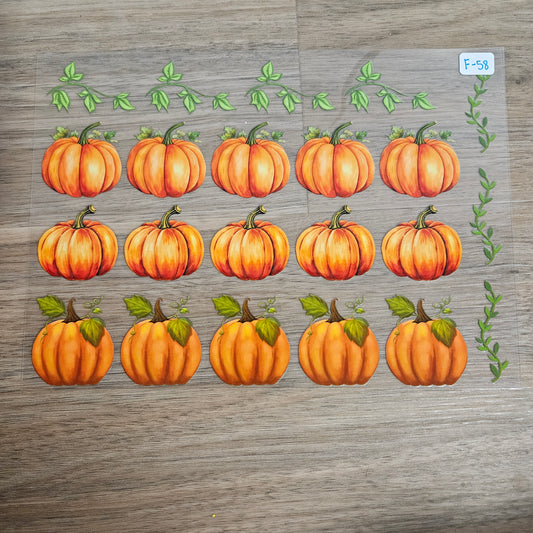 F-58 Classic Pumpkin Patch Vine Trio Fall Element Sheet