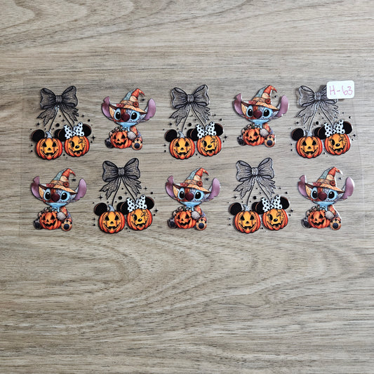H-63 Blue Alien Witch Halloween UVDTF Wrap