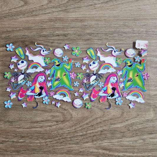 H-64 Spooky Pastel Halloween Characters UVDTF Wrap