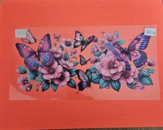 CG-6 Pink and Purple Butterfly UVDTF Wrap