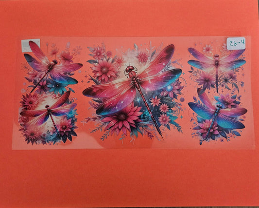 CG-4 Mystic Dragonfly Floral UVDTF Wrap